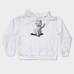 Graphite Cat Caricature Kids Hoodie